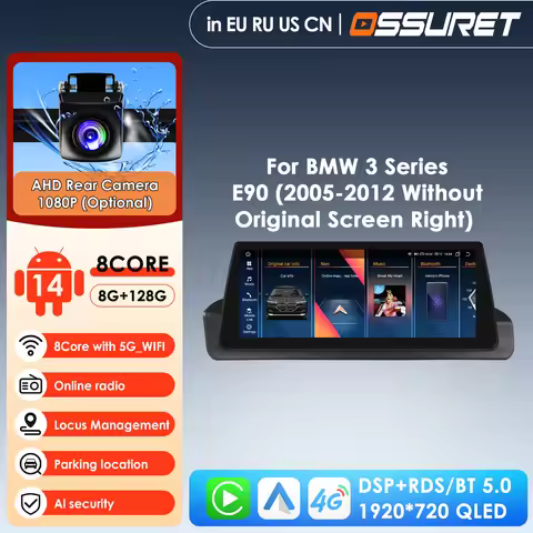 Android 14 Car Radio 4G AI Systems for BMW 3 Series E90 2005-2012 Right Drive Multimedia Video Playe