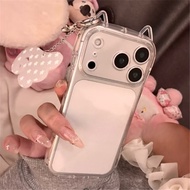 3D Hollow Out Cute Cat Ears Clear Phone Case For iPhone 17 Pro Max 16 15 14 13 12 11 Pro Max X XR XS