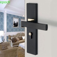 EPOCH Interior Door Handle Lockset, Black Silent Door Handle Lock Keys Set, Security Easy Install Thickened Panel with Keys Door Knob Interior Exterior Doors