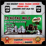 Spanduk Banner Backdrop Es Kepal Milo Lagi Viral Kekinian Banner Benner Jualan Es Kepal Milo Custom 