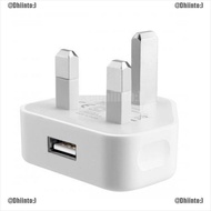 (TDST) Mains 3 Pin Plug Usb Adaptor Wall Charger Travel Charging Cable F Iphone Samsung