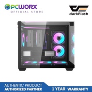 DarkFlash TH285M Transparent Glass M-ATX CASE - Black