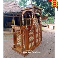 Mimbar Kubah - Mimbar Masjid - Mimbar Ukir Jati 100x150x260 cm