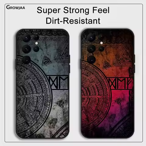 Viking V-Vegvisir Luxury Fashion Phone Case for Samsung Galaxy S24 Ultra S22 S23 Ultra S21 S20 5G Pr