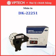 Printed label DK-22251 / label 2 colors red / black with white background 62mm