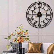 Walldecor Jam Dinding Nordic Industrial Jumbo l Jam Dinding Bulat Quartz Creative Model Vintage 60cm