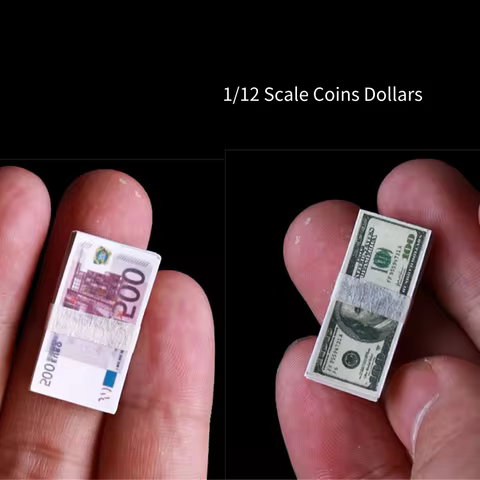 1/12 Scale Coins Dollars Euro Money Scene Accessories Toys for dollhouse Mini Miniature Model Miniat