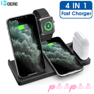 [P15p59] 15W สถานีชาร์จแบบรวดเร็วที่ชาร์จแบบไร้สาย4 In 1สำหรับ Apple Watch 7 6 5 iPhone 14 13 12 11 XS MAX XR X 8 Airpods 3 Pro Stand Pad