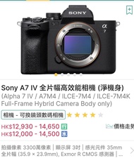 徵收:一部Sony A7M4 A74 A7IV