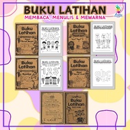 BUKU LATIHAN PRASEKOLAH (BROWN) | MEMBACA, MENULIS &amp;, MEWARNA