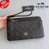 COACH กระเป๋าสตางค์2ซิป C5576 DOUBLE ZIP WALLET IN SIGNATURE CANVAS