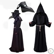 WF Plague Doctor Costumes Plague Doctor Mask Black Death Witch Cosplay Halloween costumes for Men Pu