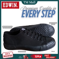 (TM.MALL)[HOT ITEM]Edwin EW2039.-39 Kasut Sekolah Kanvas Hitam–Saiz Besar Hingga 45,Sesuai Untuk Lel