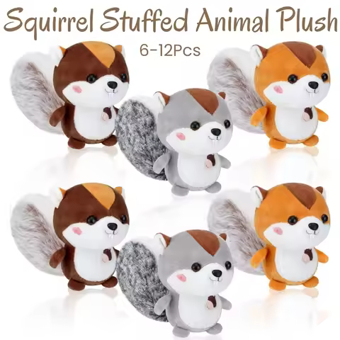 6-12Pcs Squirrel Stuffed Animal Plush 4.7Inch Small Cute Squirrel Plush Stuffed Animal Keychain for 
