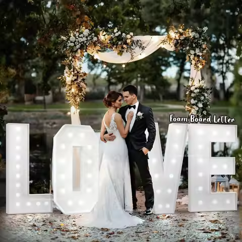 90CM/120CM DIY Marquee Letters Large Mosaic Letter LOVE Light up Foam Board Letter Proposal Wedding