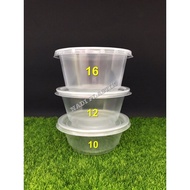 C10, C12 & C16 Round Disposable Plastic Food Container - Bekas Makanan Bulat Murah (10 / 50pcs±)