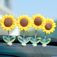[ Featured ] Car Center Console Spring Toy / Auto Rearview Mirror Decor Accessories / Swing Sunflower Ornament / Cabinet Fridge Decoration / Funny Head Shaking Plaything