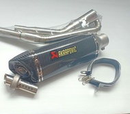 ท่อ R15 ปี2017-2021 ชุดท่อMT15 ชุดท่อ XSR155+AK 14นิ้ว ปากเฉียงเคฟล่า