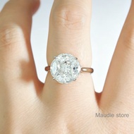 8ct Face Illusion Full Real Moissanite Diamond Ring 2.8ct 100% Flawless All Stone Pass Diamont Test 