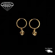 SMS DEEN Earrings, ±1.0GM - Gold 916 Emas - Subang (Info: ±2.1x1.4CM - 1.00GM)