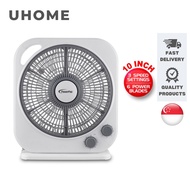Powerpac 10 inch Box Fan with 3 Speed and Timer