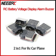 NEEBRC Lipo Battery Voltage Tester volt meter monitor buzzer Alarm 1-8s  3.7V-22.2V For Rc Lipo Batt