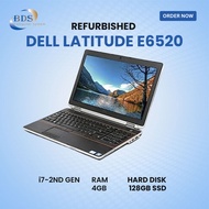 Refurbished Laptop: DELL LATITUDE E6520  i7-2ND GEN 4GB/128GB SSD