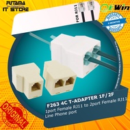 RJ11 Single Female to Dual Female F263/F264 4C T-ADAPTER