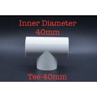 Fitting T Tee Inner Diameter 40mm 40 mm for PVC Pipe 1-1/4 Hydroponic Connector Tee Joint Pipe Conne