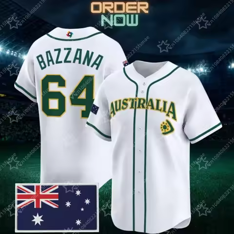 3d Printing Travis Bazzana Australia Baseball Jersey 2026 WBC World Baseball Classic Australia Team 