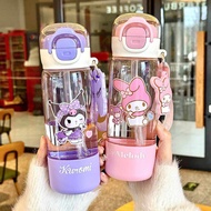 Lovely Hello Kitty straw food grade plastic water bottle 3u7h