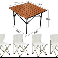 全城熱賣 - 超輕蛋卷桌套裝 鋁合金摺疊枱櫈 一秒速開 露營裝備 防傾倒設計 野餐擺檔枱 防霉牛津布