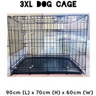 Collapsible Dog Cage | Pet Cage | Cat Cage XXXL Cage #5 Black 2 Door with Bubble wrap
