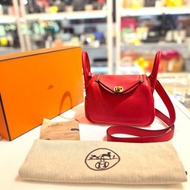 98%NEW二手MINI LINDY S3/ROUGE COEUR GHW 心紅色TC皮金扣 #香榭站正品