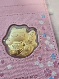 周大福粉色招財貓卡套