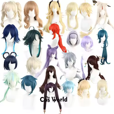 Amber Barbara Bennett Diluc Fischl Klee Razor Venti Sucrose Cosplay Wigs Fiber Heat Resistant Synthe