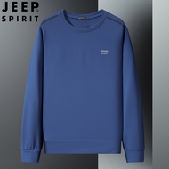JEEP SPIRIT เสื้อกันหนาวผู้ชายขนาดใหญ่หลวมรอบคอเสื้อกันหนาวกีฬาเสื้อกันหนาวสบายๆหลายสี Optional