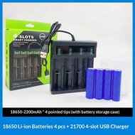 4-Slot Charger USB-21700 18650 26650 Smart Lithium Battery Four-Slot Independent Charger