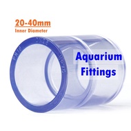 Clear PVC Coupling Pipe Connector PVC Joint Clear Thicken Pipe Fittings for Aquarium Inner Diameter 20 to 40mm