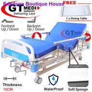 DSS-05BM GT MEDIT GERMANY Double Crank 2 Turn Function Medical Hospital Nursing Bed Mattress Dining Table Tilam Katil