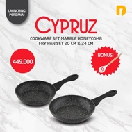 Cypruz Cookware Set Marble Honeycomb Fry Pan Set 22 cm N 26 cm