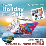 [Resorts World Cruises] [UOB Promotion] 3 Nights Port Klang [KL] - Penang Cruise (Sun) on Genting Dream ~ Sweet Holidays Sale (Mar - Apr 2024)