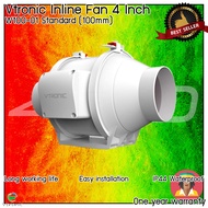 Vtronic W100-01 พัดลมระบายอากาศ Inline Duct Fan 4" เสียงเงียบ 25dB เหมาะสำหรับใช้งานในบ้านหรือเต้นท์