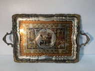 【埃及手作】100% 埃及進口長方形手工製作銅托盤--圖坦卡門