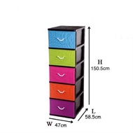 Big Drawer 5 Tier Storage Cabinet M9505/ Plastic Drawer / Kabinet Besar Laci Plastik 5 tingkat / Laci Baju