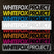 White Fox Project Sticker, helmet sticker, motorcycle sticker