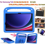 For Samsung Galaxy Tab S7 S8 S9 S9 FE X710 11inch S7Plus S8 Plus S9Plus S9FE Plus X810 S7 Fe T730 12.4inch With Pen Slot EVA Kid Safe Shockproof Stand Tablet Case
