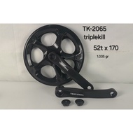 Plywood Crank Gear 52t x 170mm FIXIE, fixed gear crank fixie