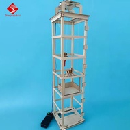 Sharprepublic Experiment Elevator Toy Children Science Educational Toy DIY Assembled Wooden Elevator