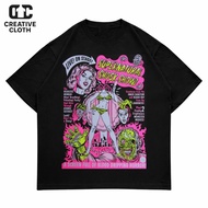 OVERSIZE SUPERNATURAL VINTAGE SPOOK SHOCK SHOW AF HORROR SCARY T-SHIRT | T-SHIRT OVERSIZE BLACK STYL